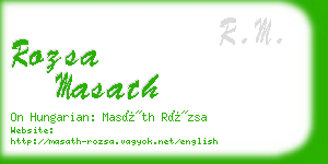 rozsa masath business card